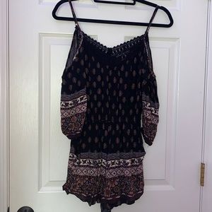 Forever 21 Black Paisley Romper